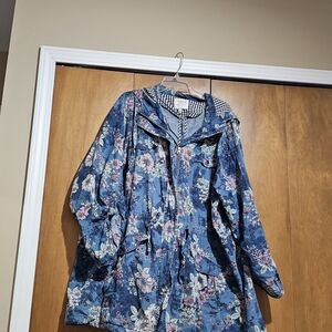 Torrid Denim Jacket with Floral Pattern